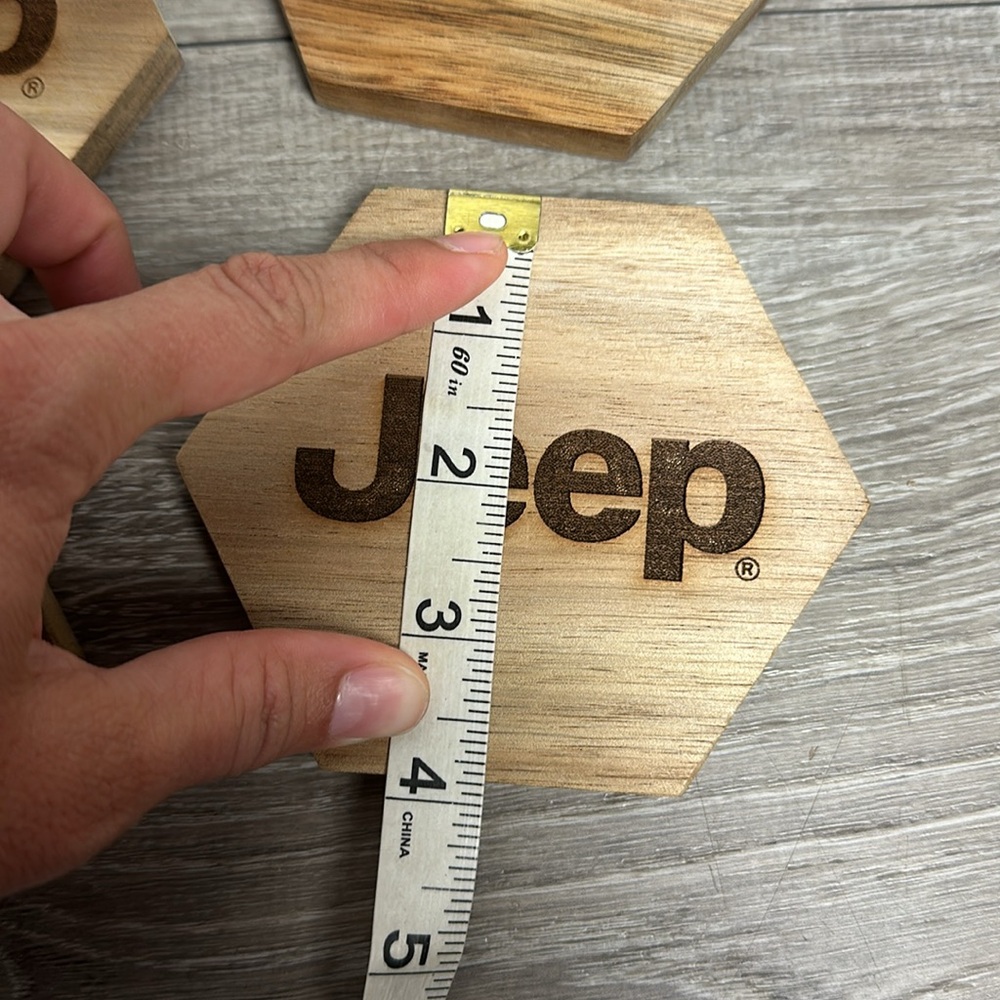 Set of 4 Wood Jeep Coasters - Picture 4 of 5